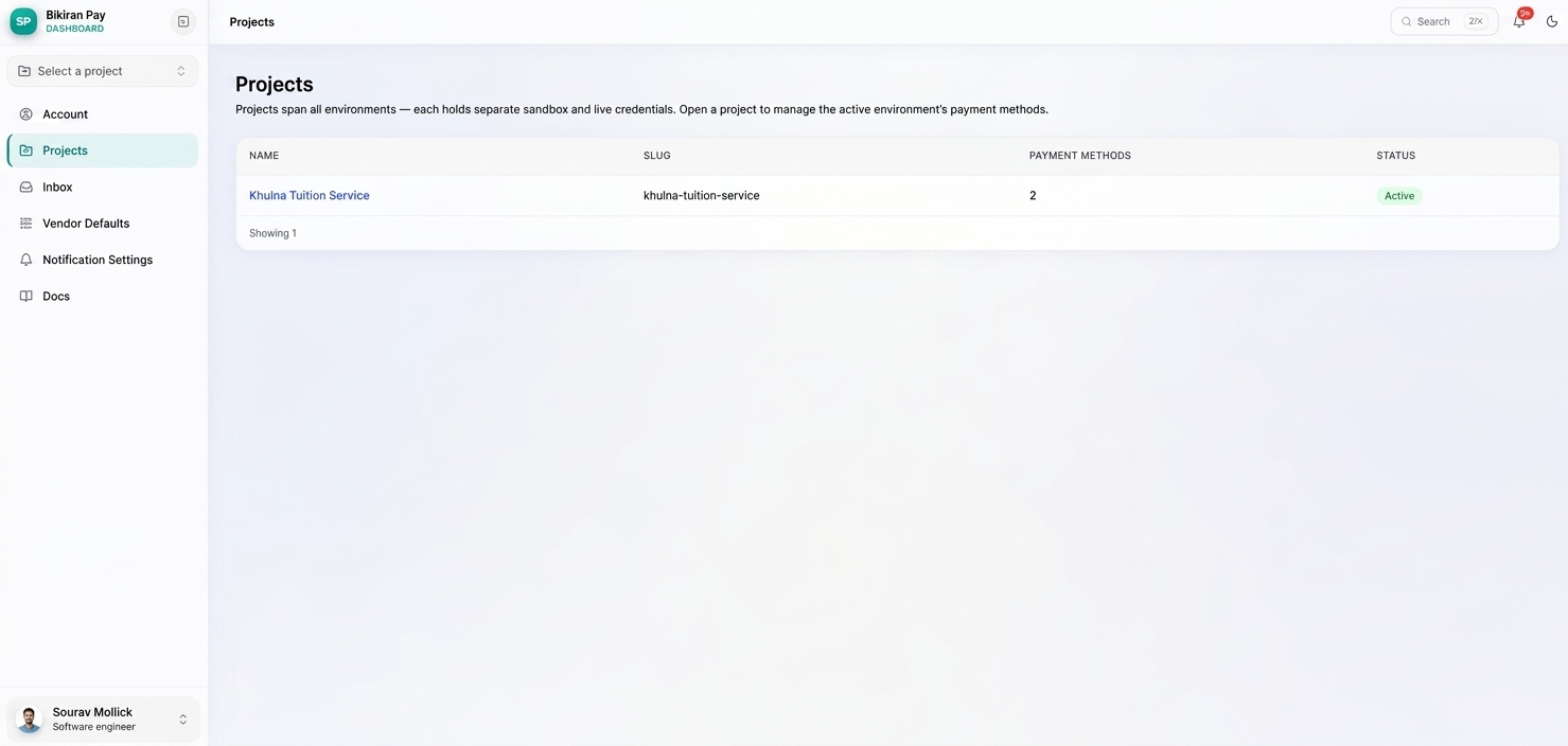 Payment Router, screenshot